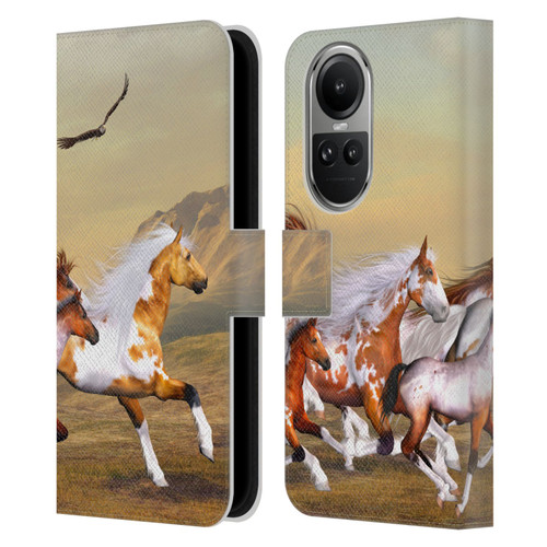 Simone Gatterwe Horses Wild Herd Leather Book Wallet Case Cover For OPPO Reno10 5G / Reno10 Pro 5G