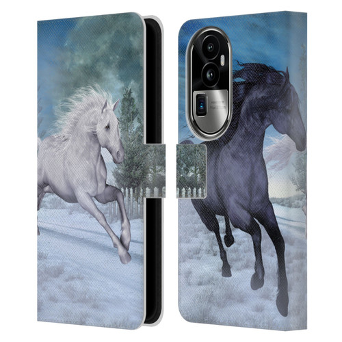 Simone Gatterwe Horses Freedom In The Snow Leather Book Wallet Case Cover For OPPO Reno10 Pro+
