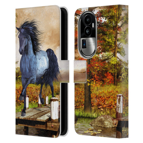 Simone Gatterwe Horses On The Lake Leather Book Wallet Case Cover For OPPO Reno10 Pro+