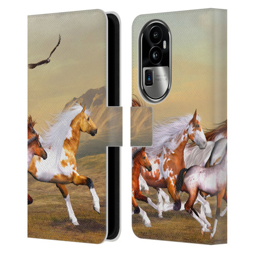 Simone Gatterwe Horses Wild Herd Leather Book Wallet Case Cover For OPPO Reno10 Pro+