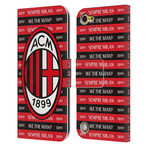 AC Milan Art Sempre Milan 1899 Leather Book Wallet Case Cover For Apple iPod Touch 5G 5th Gen