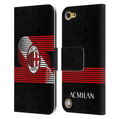 AC Milan Crest Patterns Diagonal Leather Book Wallet Case Cover For Apple iPod Touch 5G 5th Gen