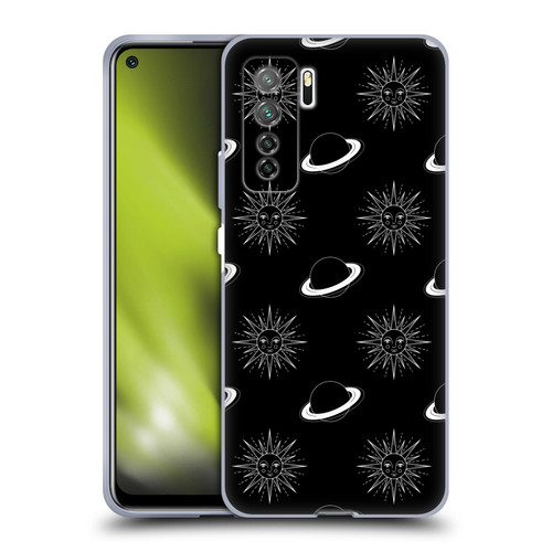 Haroulita Celestial Black And White Planet And Sun Soft Gel Case for Huawei Nova 7 SE/P40 Lite 5G