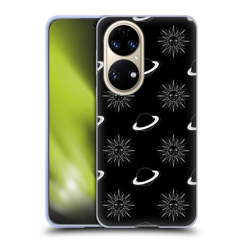 Haroulita Celestial Black And White Planet And Sun Soft Gel Case for Huawei P50