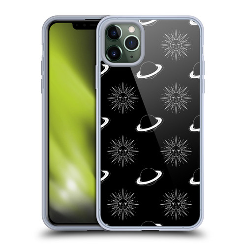 Haroulita Celestial Black And White Planet And Sun Soft Gel Case for Apple iPhone 11 Pro Max