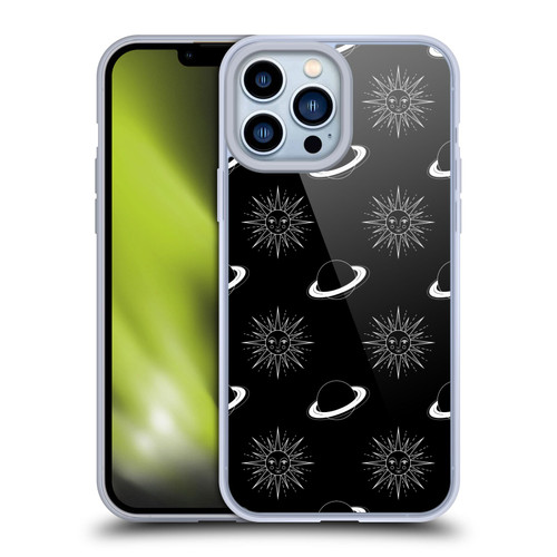 Haroulita Celestial Black And White Planet And Sun Soft Gel Case for Apple iPhone 13 Pro Max
