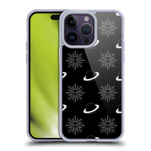 Haroulita Celestial Black And White Planet And Sun Soft Gel Case for Apple iPhone 14 Pro Max