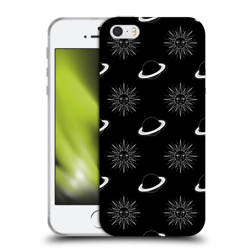 Haroulita Celestial Black And White Planet And Sun Soft Gel Case for Apple iPhone 5 / 5s / iPhone SE 2016
