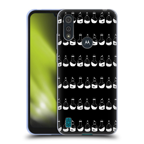 Haroulita Celestial Black And White Bottle Soft Gel Case for Motorola Moto E6s (2020)