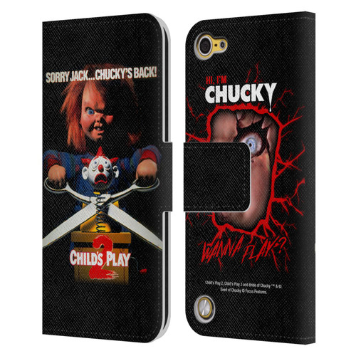 Child's Play II Key Art Poster Leather Book Wallet Case Cover For Apple iPod Touch 5G 5th Gen