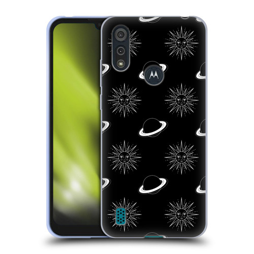 Haroulita Celestial Black And White Planet And Sun Soft Gel Case for Motorola Moto E6s (2020)