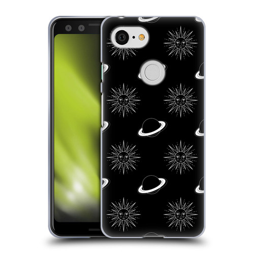 Haroulita Celestial Black And White Planet And Sun Soft Gel Case for Google Pixel 3