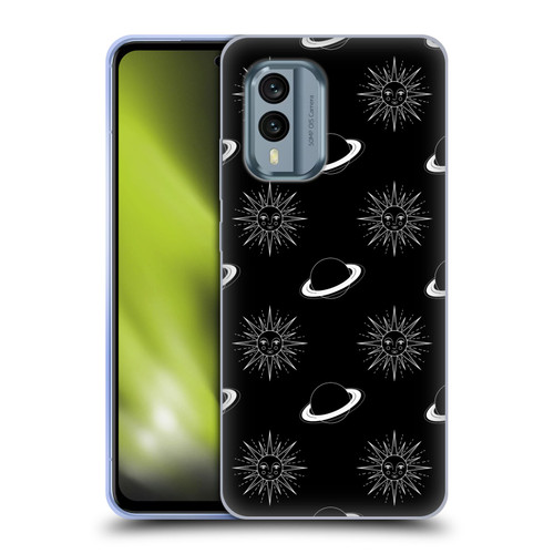 Haroulita Celestial Black And White Planet And Sun Soft Gel Case for Nokia X30