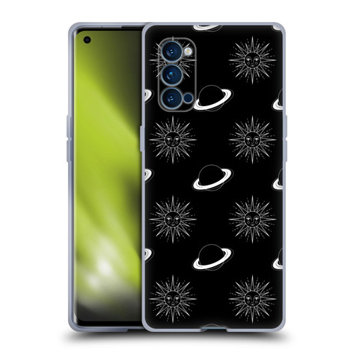 Haroulita Celestial Black And White Planet And Sun Soft Gel Case for OPPO Reno 4 Pro 5G