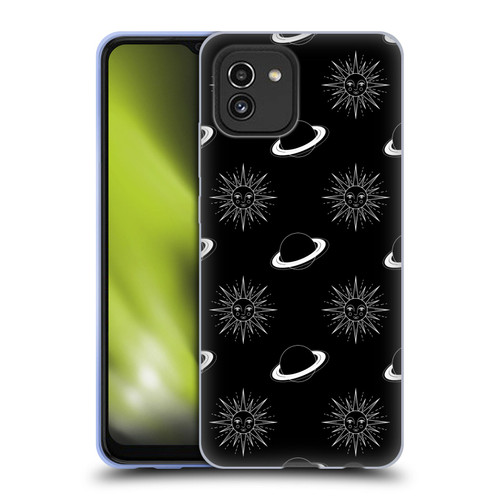 Haroulita Celestial Black And White Planet And Sun Soft Gel Case for Samsung Galaxy A03 (2021)