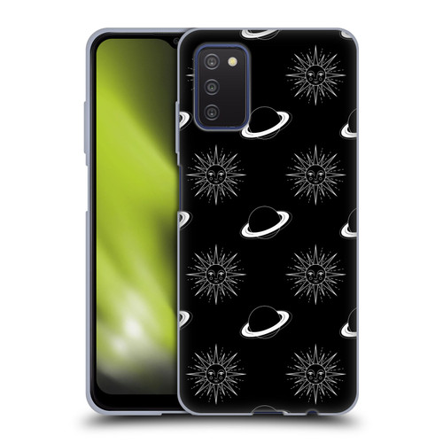 Haroulita Celestial Black And White Planet And Sun Soft Gel Case for Samsung Galaxy A03s (2021)