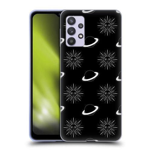 Haroulita Celestial Black And White Planet And Sun Soft Gel Case for Samsung Galaxy A32 5G / M32 5G (2021)