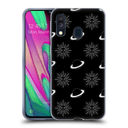 Haroulita Celestial Black And White Planet And Sun Soft Gel Case for Samsung Galaxy A40 (2019)