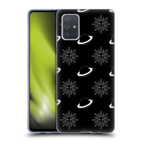 Haroulita Celestial Black And White Planet And Sun Soft Gel Case for Samsung Galaxy A71 (2019)