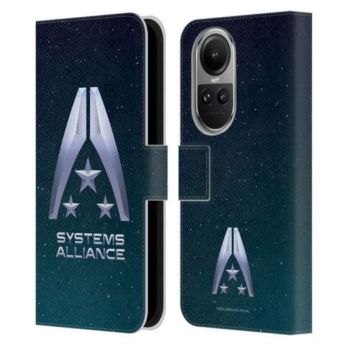 EA Bioware Mass Effect Graphics Systems Alliance Logo Leather Book Wallet Case Cover For OPPO Reno10 5G / Reno10 Pro 5G