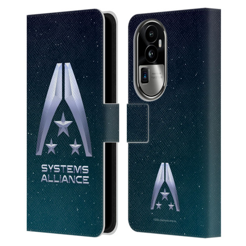 EA Bioware Mass Effect Graphics Systems Alliance Logo Leather Book Wallet Case Cover For OPPO Reno10 Pro+