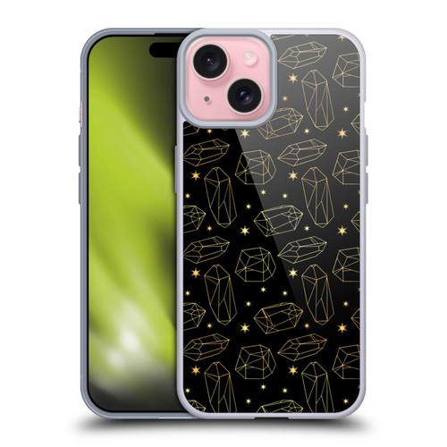 Haroulita Celestial Gold Prism Soft Gel Case for Apple iPhone 15