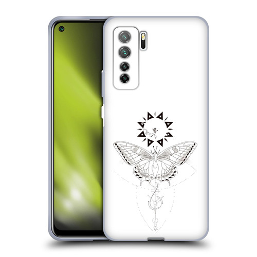 Haroulita Celestial Tattoo Butterfly And Sun Soft Gel Case for Huawei Nova 7 SE/P40 Lite 5G