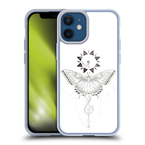 Haroulita Celestial Tattoo Butterfly And Sun Soft Gel Case for Apple iPhone 12 Mini