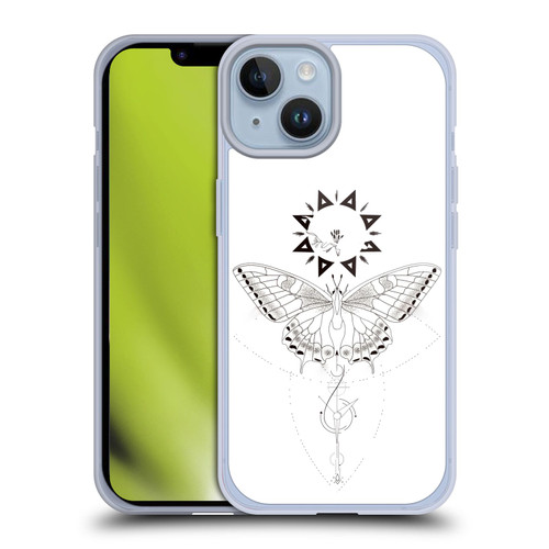 Haroulita Celestial Tattoo Butterfly And Sun Soft Gel Case for Apple iPhone 14
