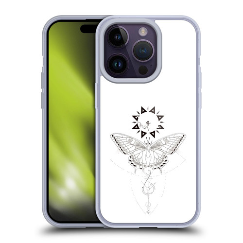 Haroulita Celestial Tattoo Butterfly And Sun Soft Gel Case for Apple iPhone 14 Pro