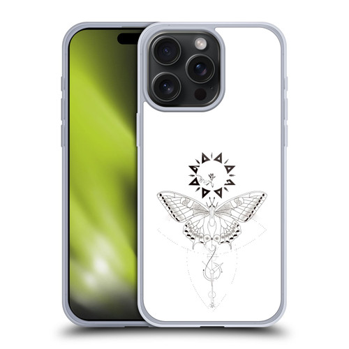 Haroulita Celestial Tattoo Butterfly And Sun Soft Gel Case for Apple iPhone 15 Pro Max