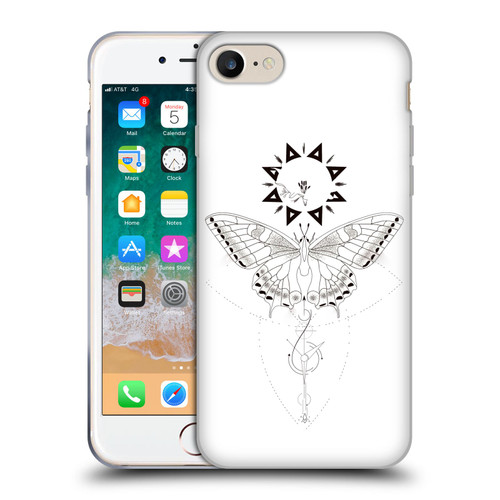 Haroulita Celestial Tattoo Butterfly And Sun Soft Gel Case for Apple iPhone 7 / 8 / SE 2020 & 2022