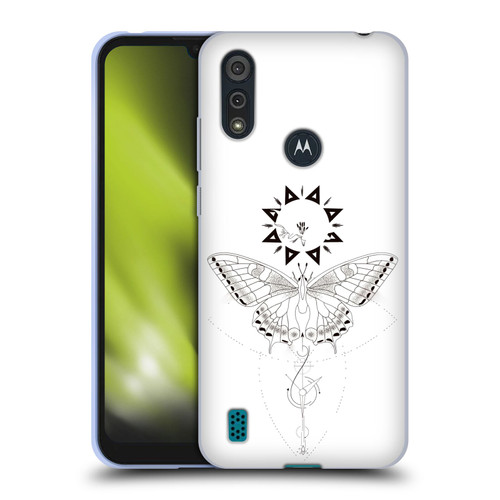 Haroulita Celestial Tattoo Butterfly And Sun Soft Gel Case for Motorola Moto E6s (2020)