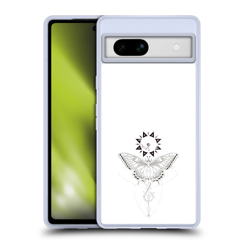 Haroulita Celestial Tattoo Butterfly And Sun Soft Gel Case for Google Pixel 7a