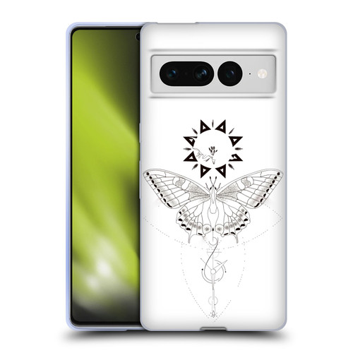 Haroulita Celestial Tattoo Butterfly And Sun Soft Gel Case for Google Pixel 7 Pro