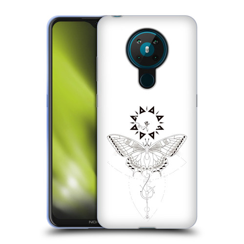 Haroulita Celestial Tattoo Butterfly And Sun Soft Gel Case for Nokia 5.3