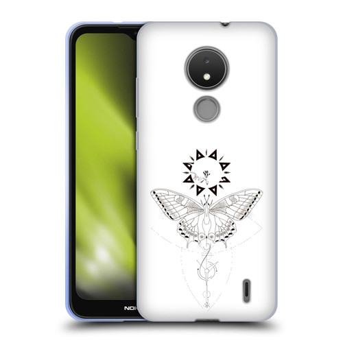 Haroulita Celestial Tattoo Butterfly And Sun Soft Gel Case for Nokia C21