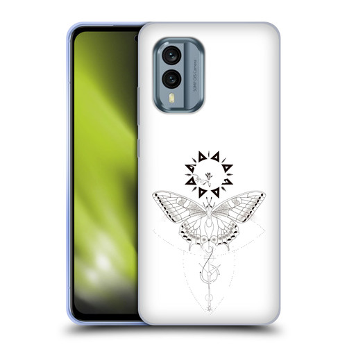 Haroulita Celestial Tattoo Butterfly And Sun Soft Gel Case for Nokia X30
