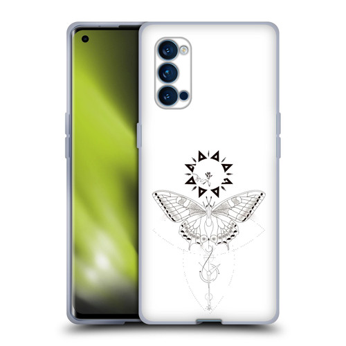 Haroulita Celestial Tattoo Butterfly And Sun Soft Gel Case for OPPO Reno 4 Pro 5G