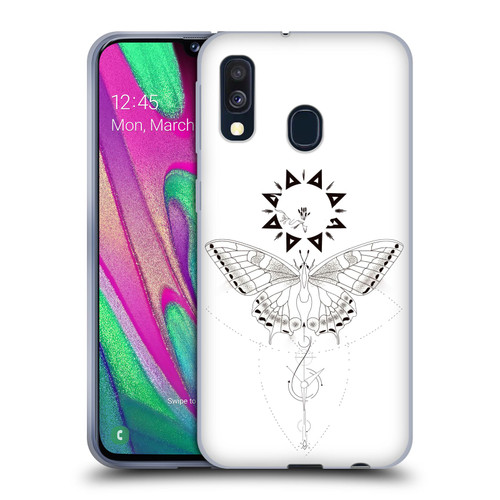 Haroulita Celestial Tattoo Butterfly And Sun Soft Gel Case for Samsung Galaxy A40 (2019)