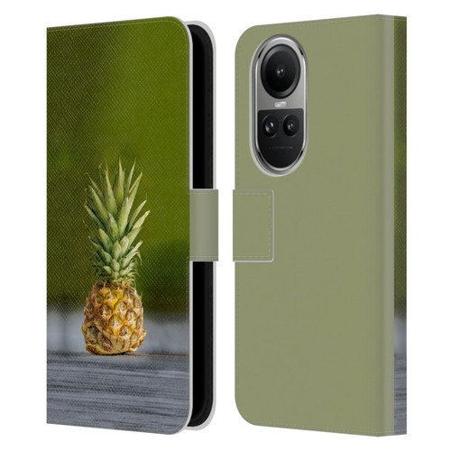 Pixelmated Animals Surreal Pets Pineapple Turtle Leather Book Wallet Case Cover For OPPO Reno10 5G / Reno10 Pro 5G