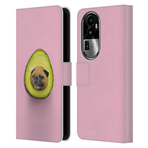 Pixelmated Animals Surreal Pets Pugacado Leather Book Wallet Case Cover For OPPO Reno10 Pro+