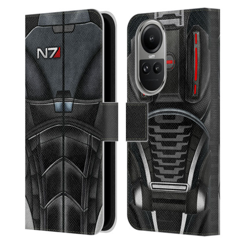 EA Bioware Mass Effect Armor Collection N7 Leather Book Wallet Case Cover For OPPO Reno10 5G / Reno10 Pro 5G