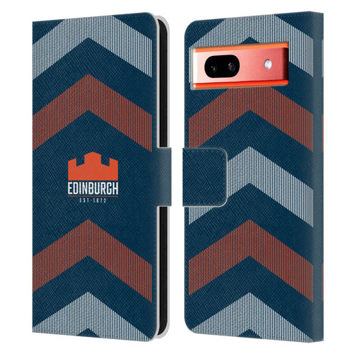 Edinburgh Rugby Logo Art Lines Leather Book Wallet Case Cover For Google Pixel 7a