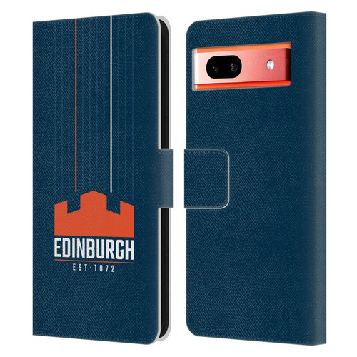 Edinburgh Rugby Logo Art Vertical Stripes Leather Book Wallet Case Cover For Google Pixel 7a