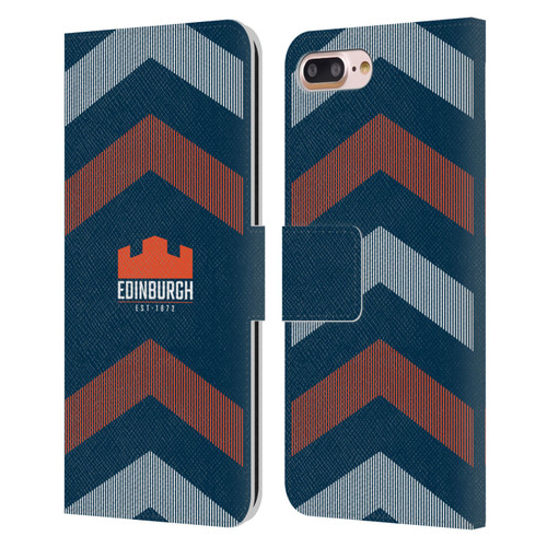 Edinburgh Rugby Logo Art Lines Leather Book Wallet Case Cover For Apple iPhone 7 Plus / iPhone 8 Plus