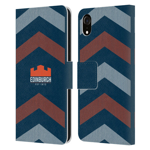 Edinburgh Rugby Logo Art Lines Leather Book Wallet Case Cover For Apple iPhone XR