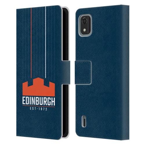 Edinburgh Rugby Logo Art Vertical Stripes Leather Book Wallet Case Cover For Nokia C2 2nd Edition