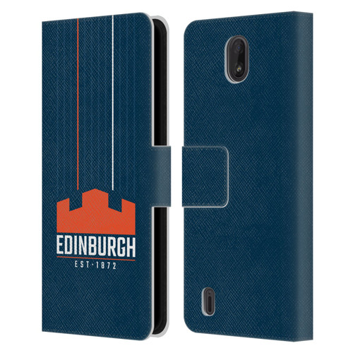 Edinburgh Rugby Logo Art Vertical Stripes Leather Book Wallet Case Cover For Nokia C01 Plus/C1 2nd Edition