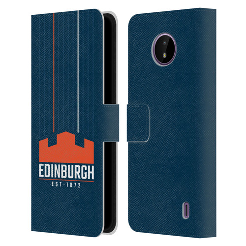 Edinburgh Rugby Logo Art Vertical Stripes Leather Book Wallet Case Cover For Nokia C10 / C20